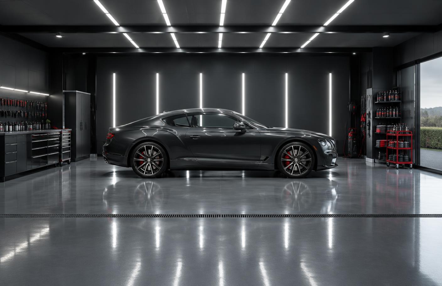 Placeholder: controlled coating bay — replace with a real photo of The Glossed Studio
